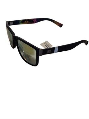 Quiksilver Black Frame Sunglasses with Green Mirrored Lenses, NEW